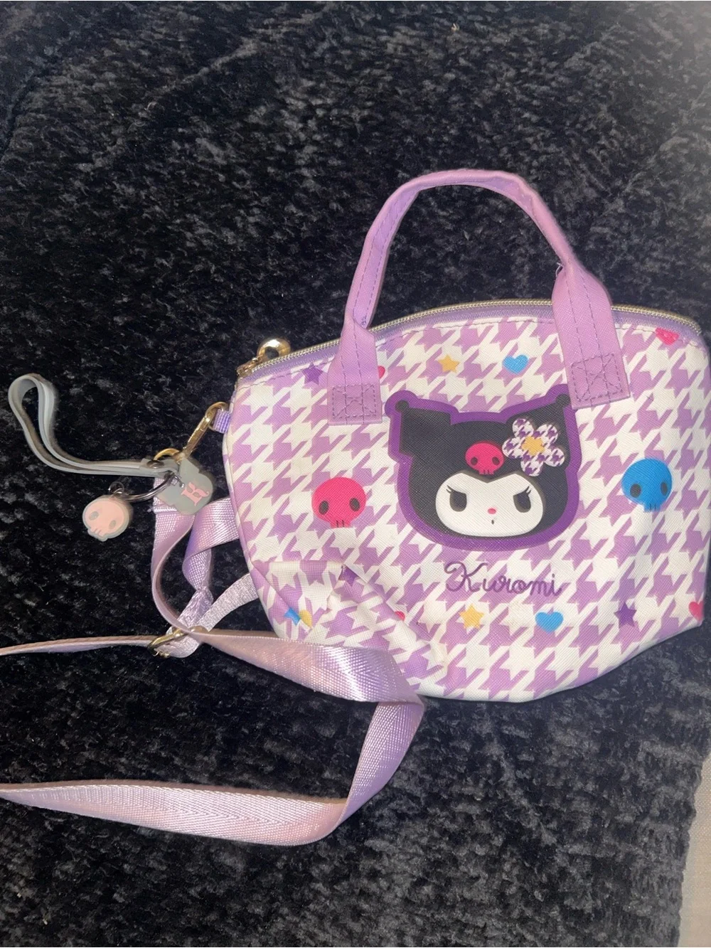 Hello Kitty Kuromi Purple Pink Patterned Kids Handbag
